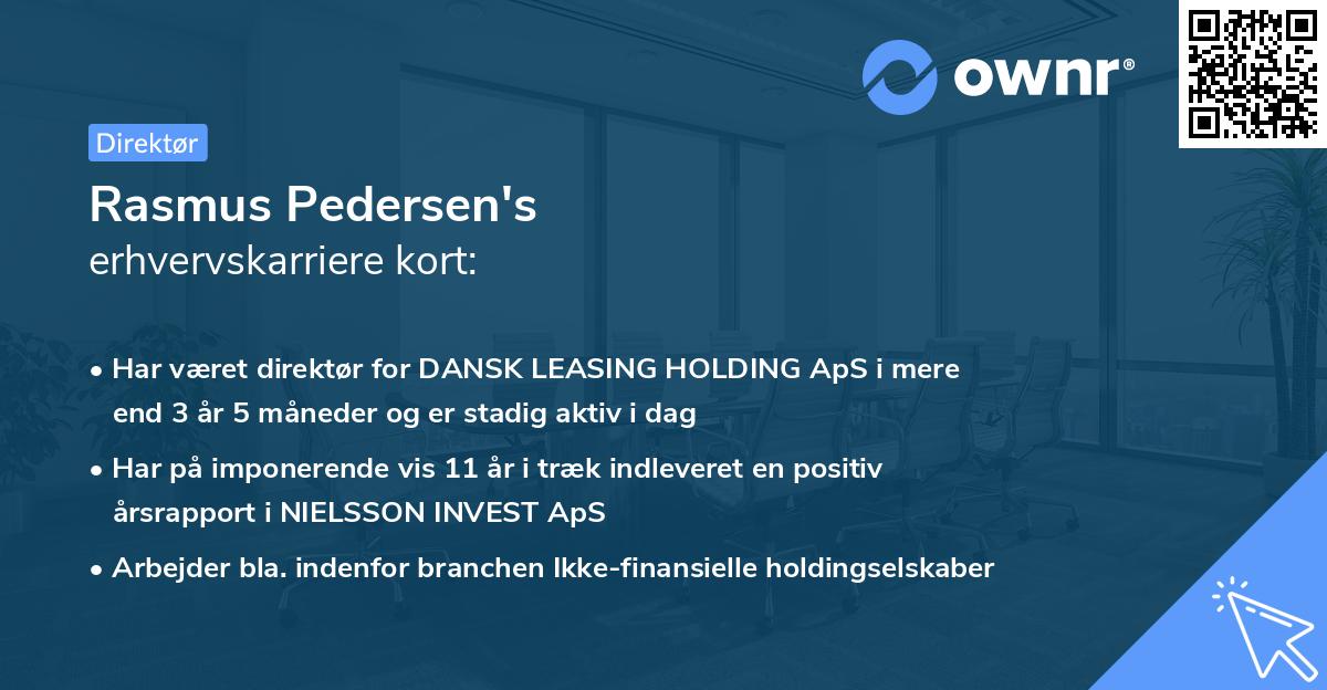 Rasmus Pedersen's erhvervskarriere kort