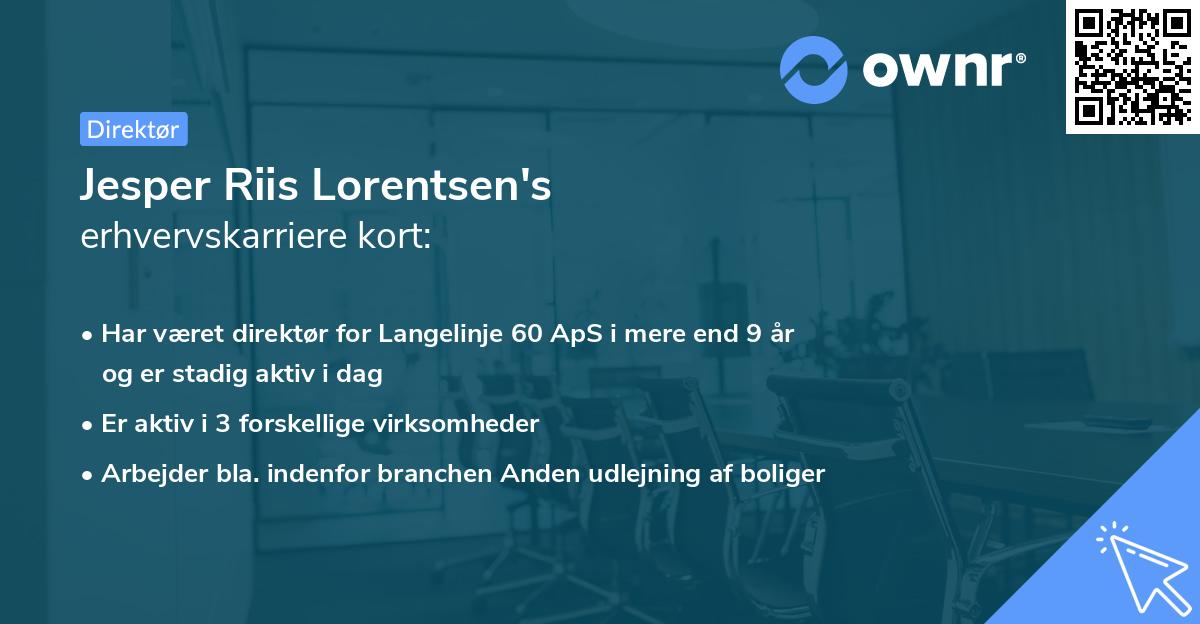 Jesper Riis Lorentsen's erhvervskarriere kort
