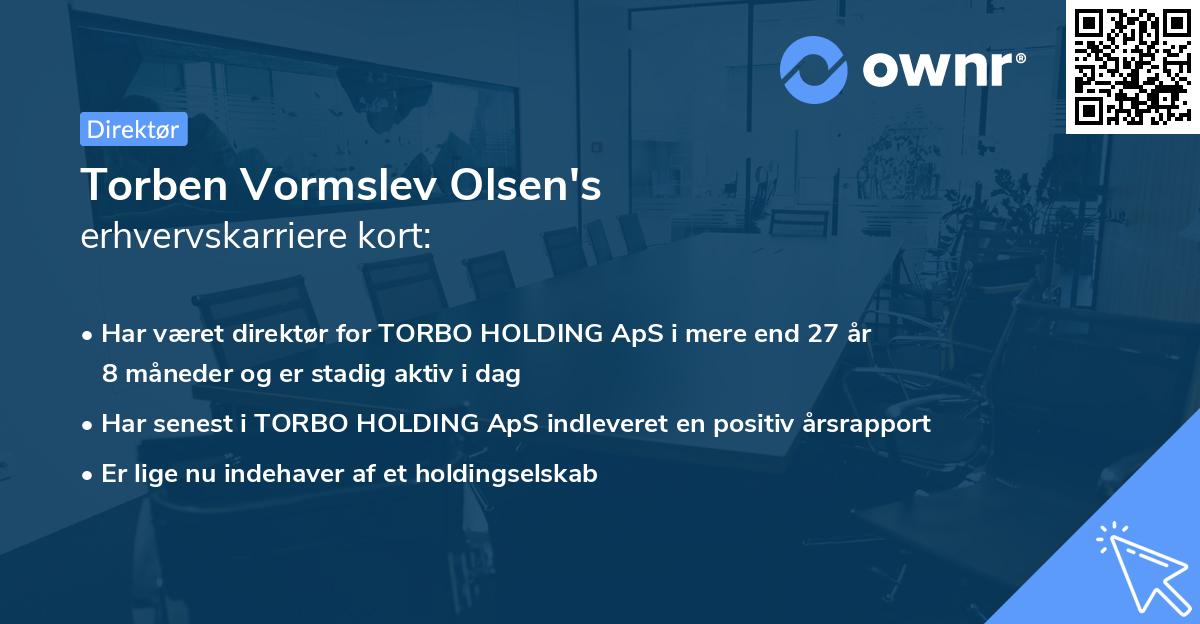 Torben Vormslev Olsen's erhvervskarriere kort