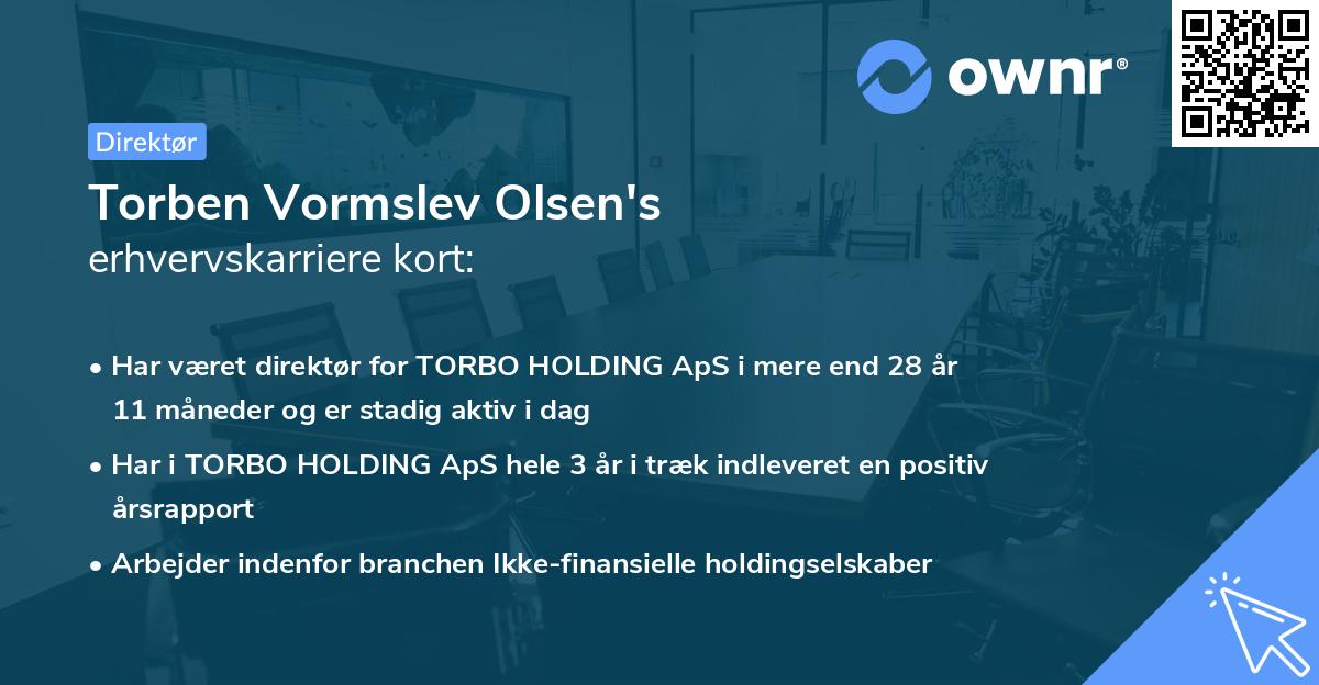 Torben Vormslev Olsen's erhvervskarriere kort