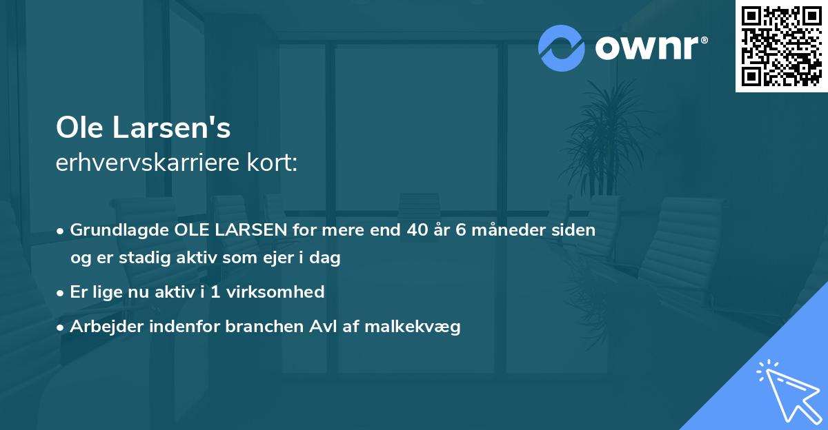 Ole Larsen's erhvervskarriere kort