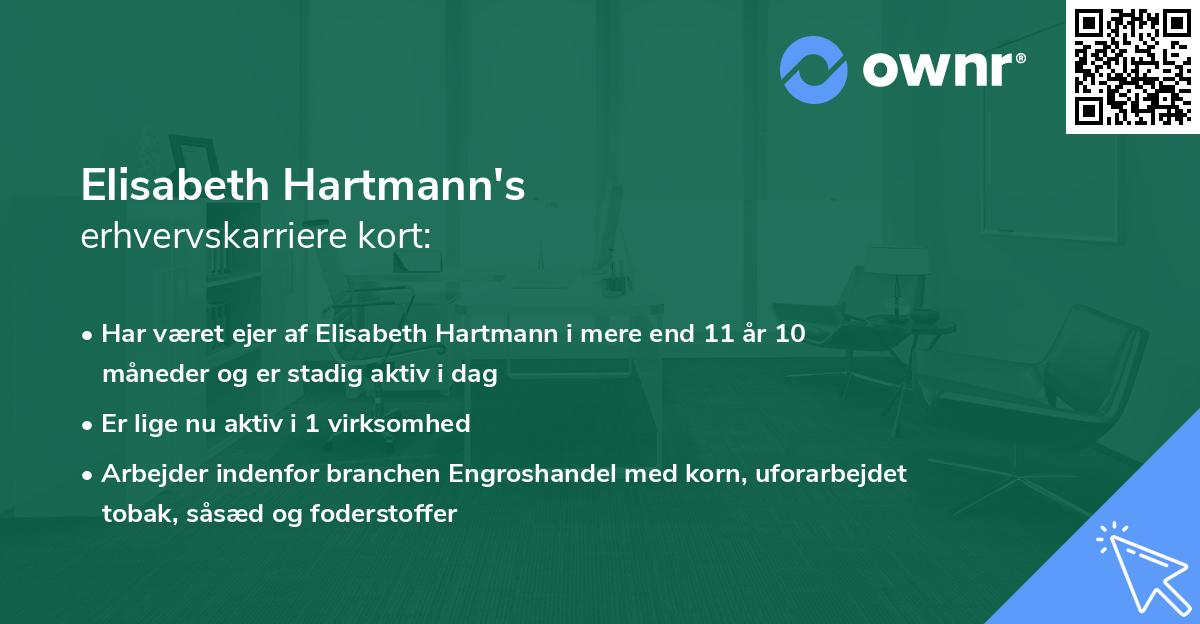 Elisabeth Hartmann's erhvervskarriere kort
