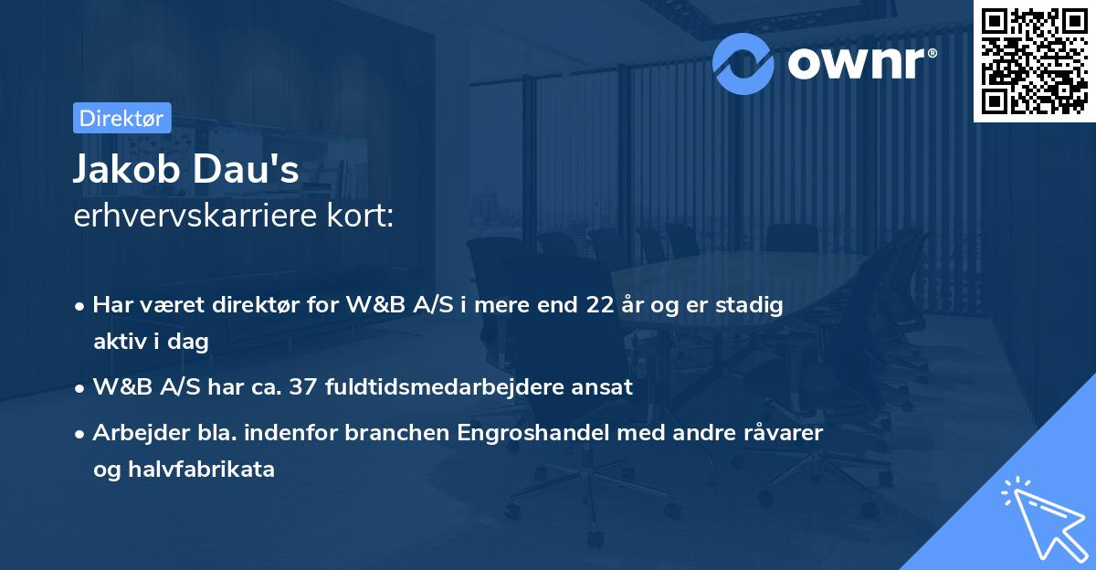 Jakob Dau's erhvervskarriere kort