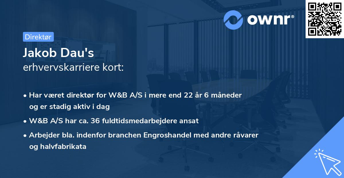 Jakob Dau's erhvervskarriere kort