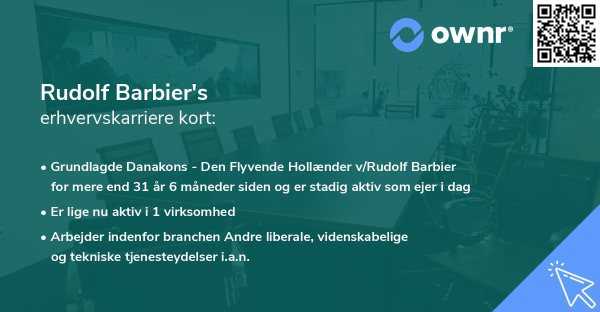 Rudolf Barbier's erhvervskarriere kort