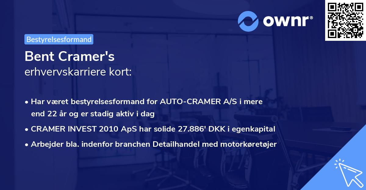Bent Cramer's erhvervskarriere kort