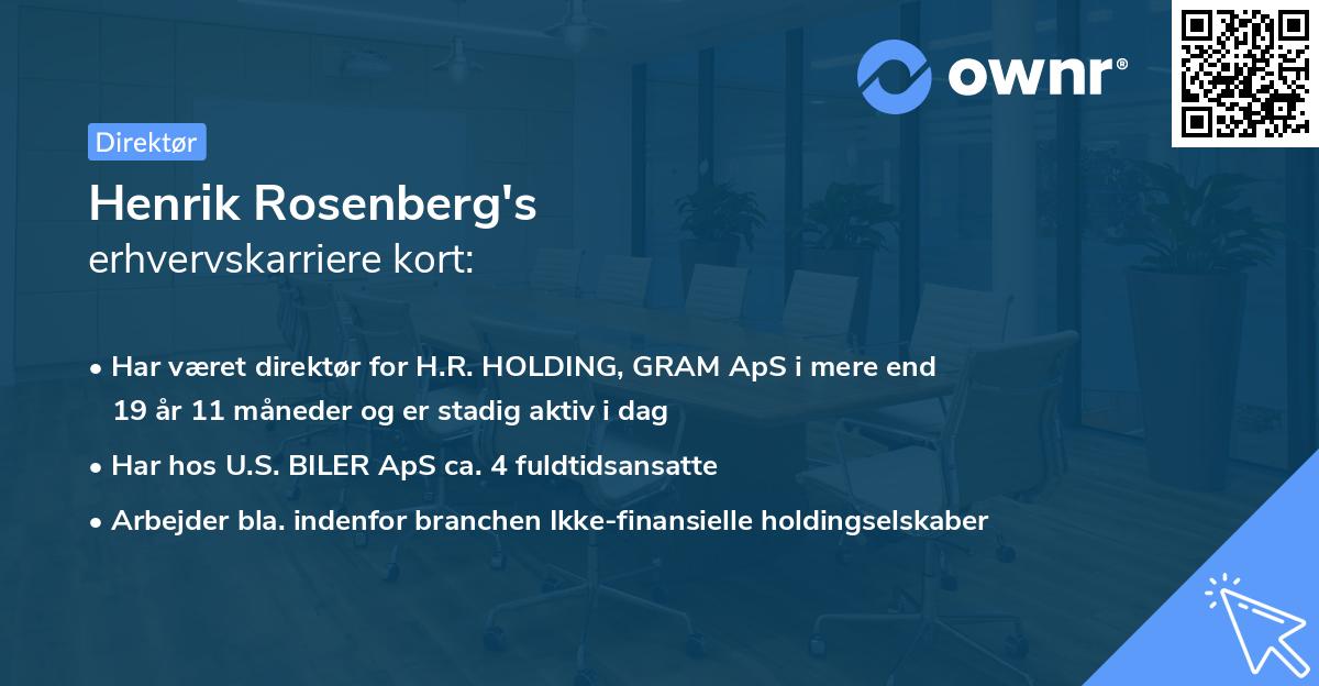 Henrik Rosenberg's erhvervskarriere kort
