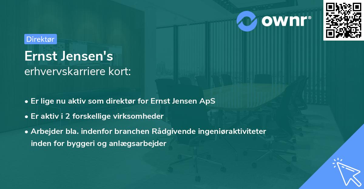 Ernst Jensen's erhvervskarriere kort