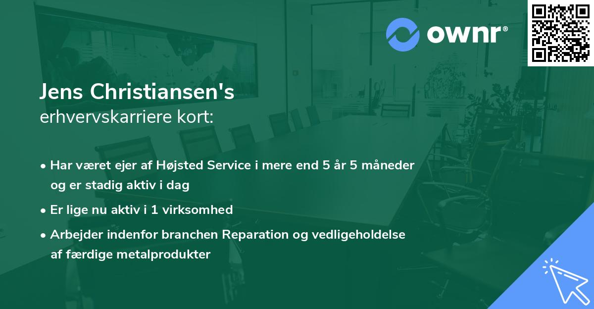 Jens Christiansen's erhvervskarriere kort