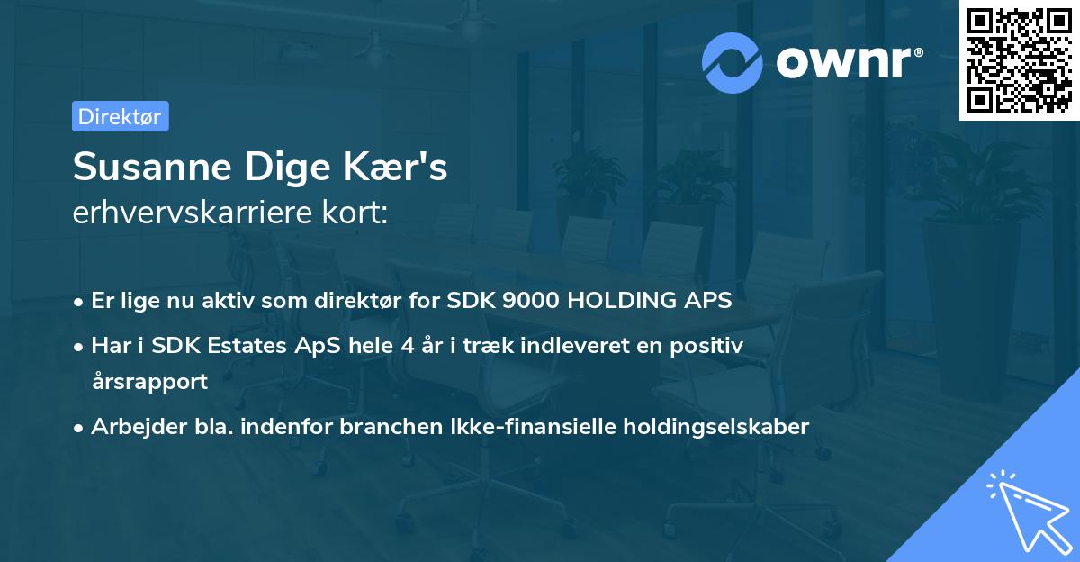 Susanne Dige Kær's erhvervskarriere kort