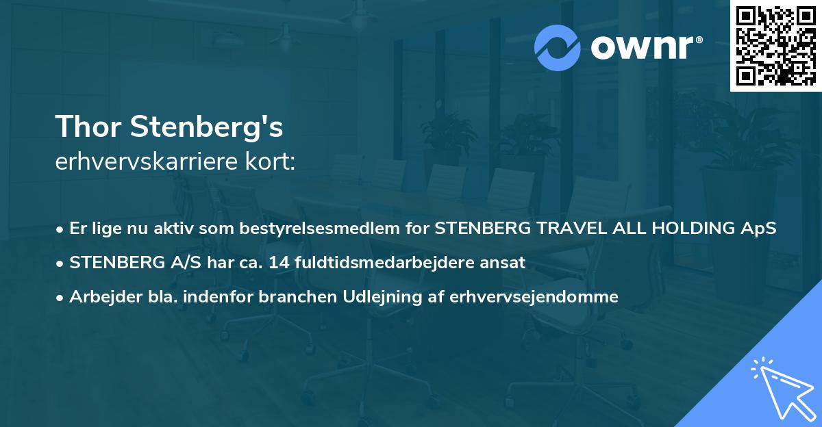 Thor Stenberg's erhvervskarriere kort