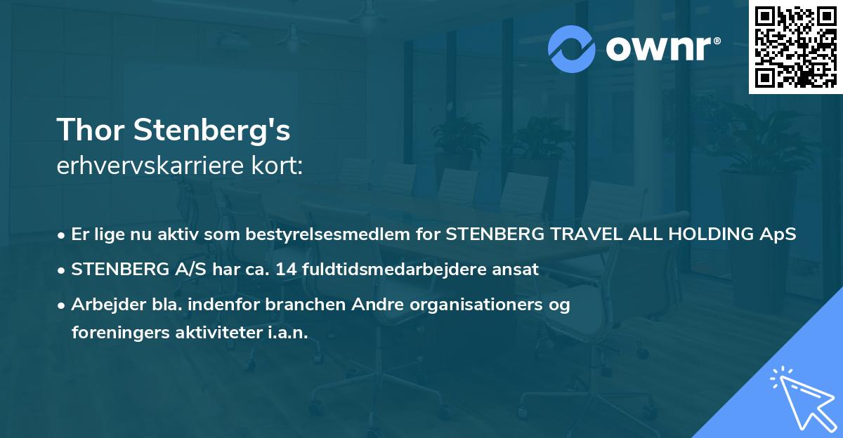 Thor Stenberg's erhvervskarriere kort
