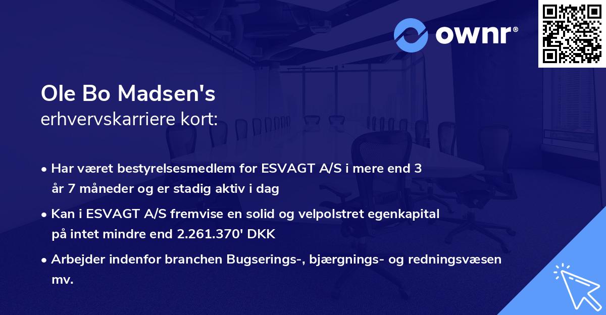 Ole Bo Madsen's erhvervskarriere kort