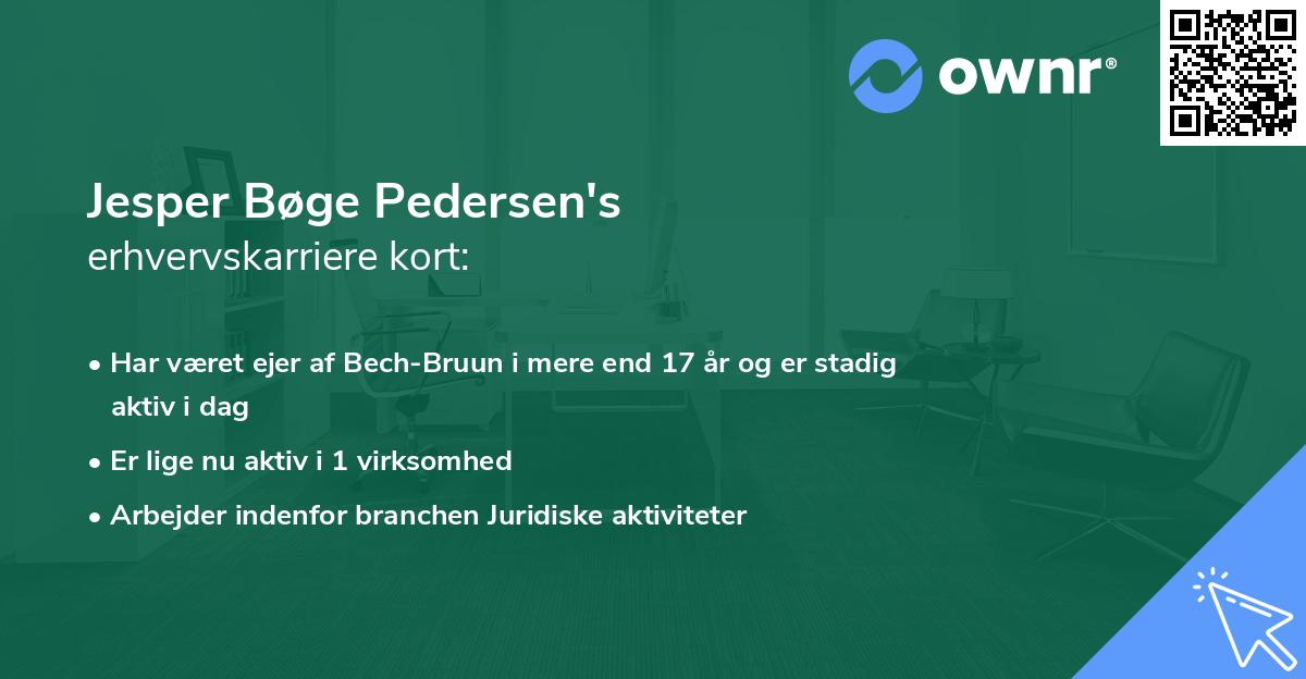 Jesper Bøge Pedersen's erhvervskarriere kort