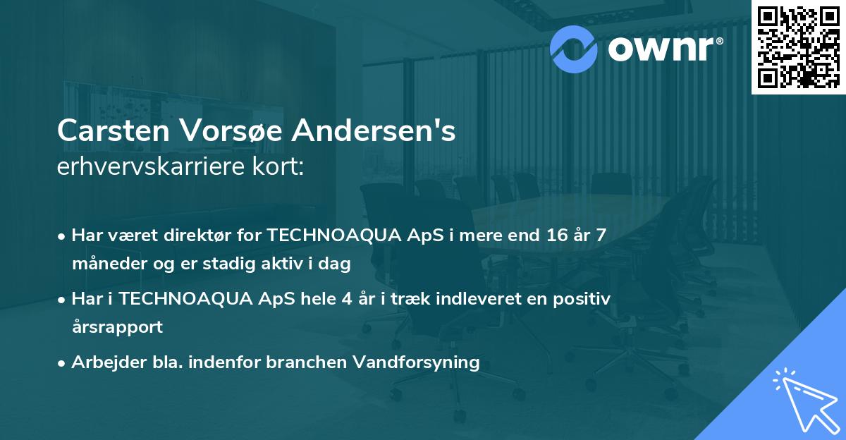 Carsten Vorsøe Andersen's erhvervskarriere kort