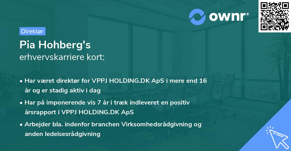 Pia Hohberg's erhvervskarriere kort