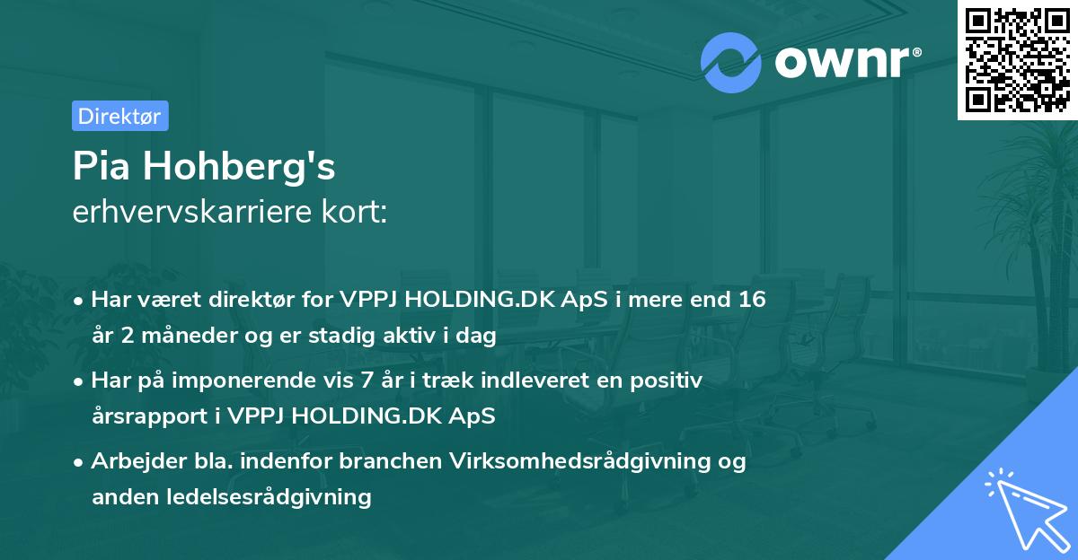 Pia Hohberg's erhvervskarriere kort