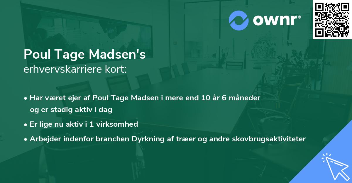 Poul Tage Madsen's erhvervskarriere kort