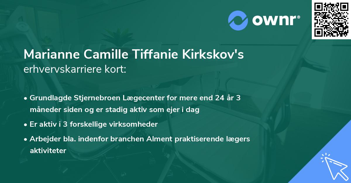 Marianne Camille Tiffanie Kirkskov's erhvervskarriere kort