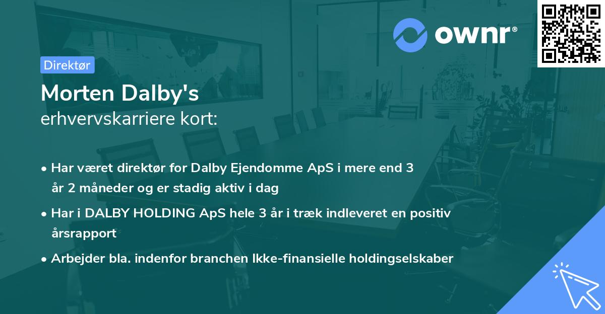 Morten Dalby's erhvervskarriere kort