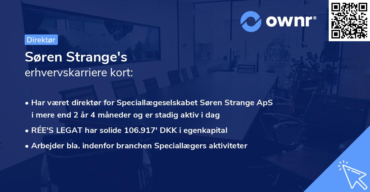 Søren Strange's erhvervskarriere kort