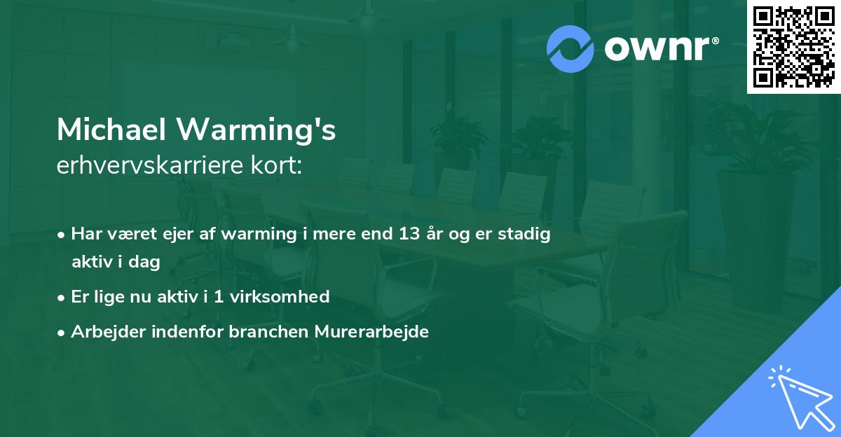 Michael Warming's erhvervskarriere kort