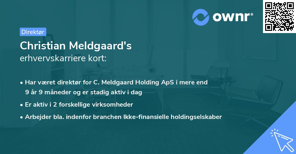 Christian Meldgaard's erhvervskarriere kort