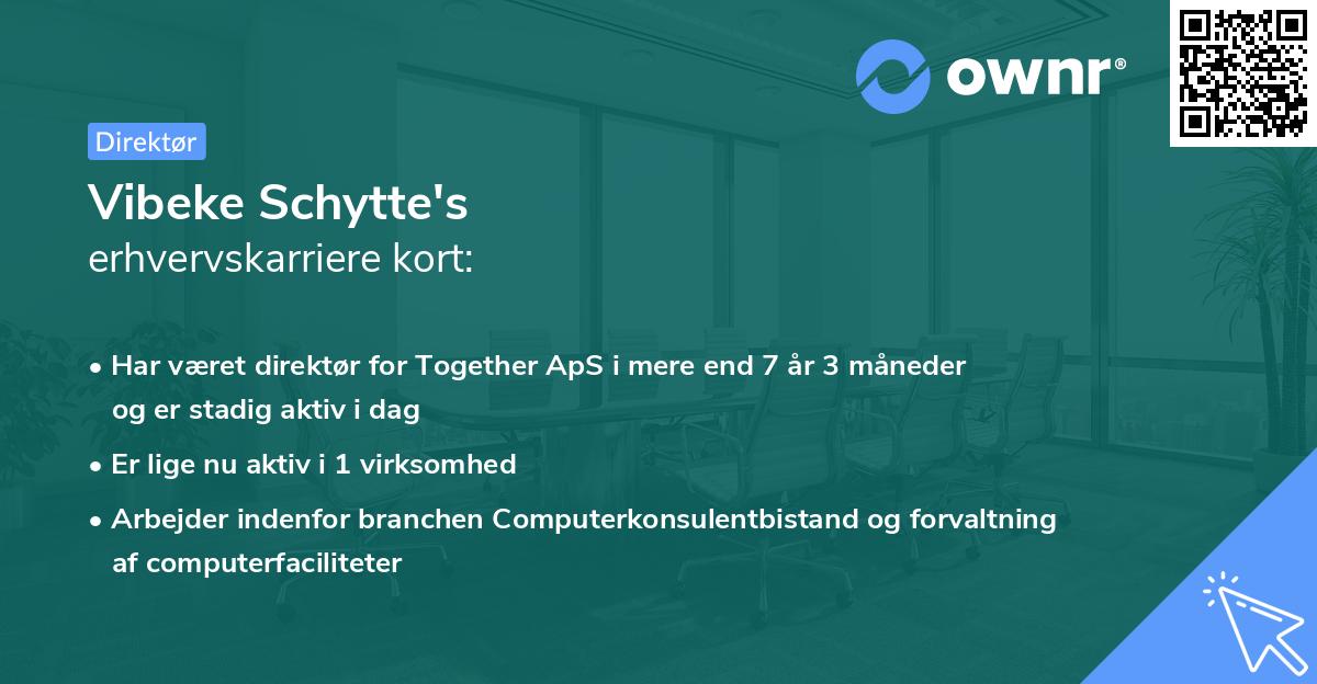Vibeke Schytte's erhvervskarriere kort