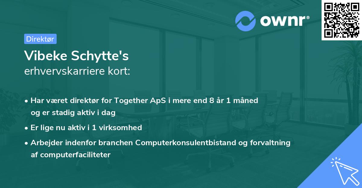 Vibeke Schytte's erhvervskarriere kort