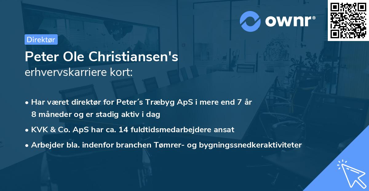 Peter Ole Christiansen's erhvervskarriere kort