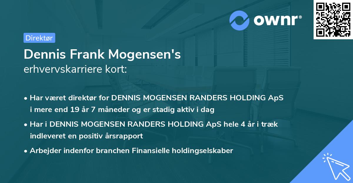 Dennis Frank Mogensen's erhvervskarriere kort
