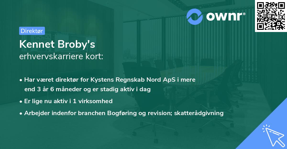 Kennet Broby's erhvervskarriere kort