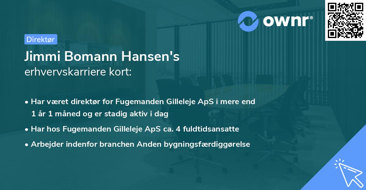 Jimmi Bomann Hansen's erhvervskarriere kort