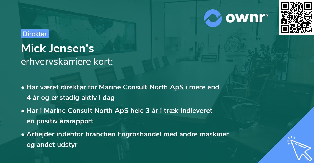 Mick Jensen's erhvervskarriere kort