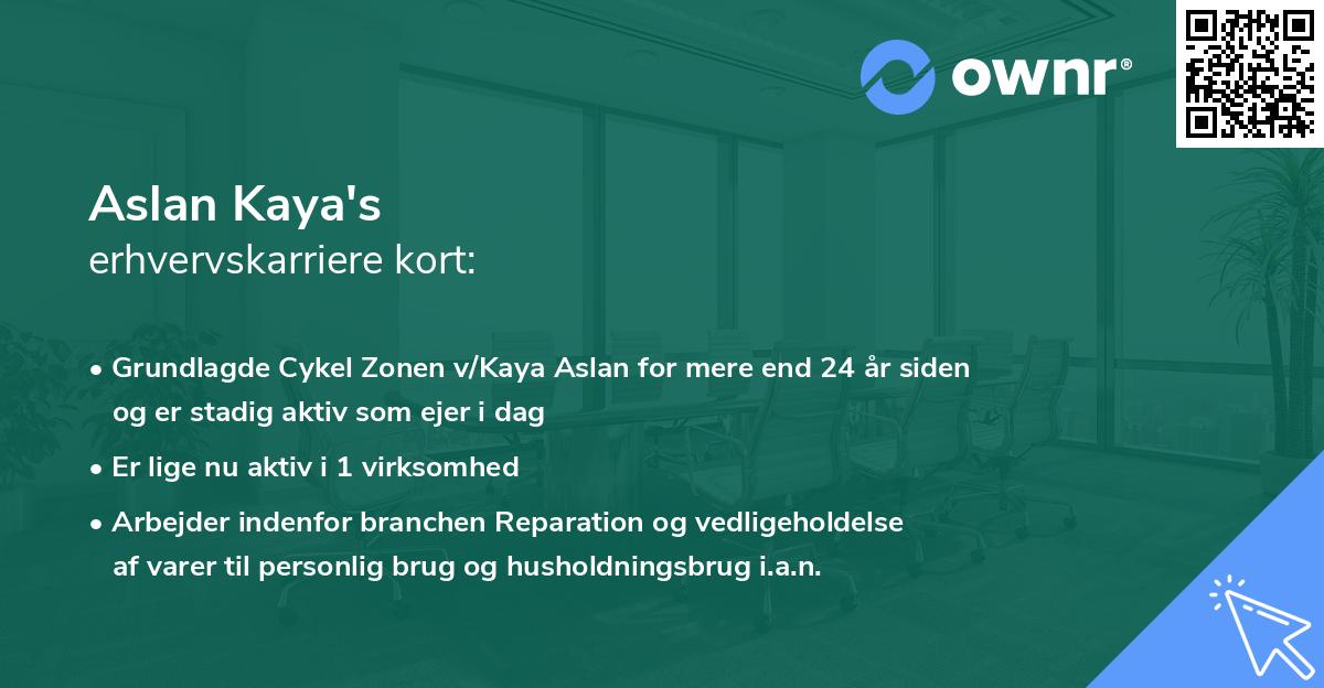 Aslan Kaya's erhvervskarriere kort