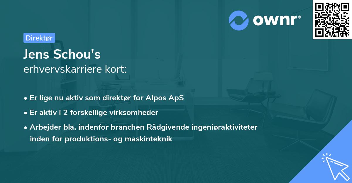 Jens Schou's erhvervskarriere kort