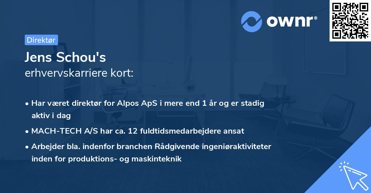 Jens Schou's erhvervskarriere kort