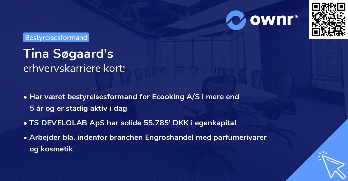 Tina Søgaard's erhvervskarriere kort