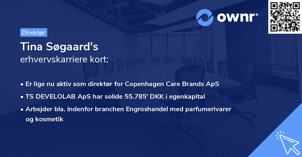 Tina Søgaard's erhvervskarriere kort