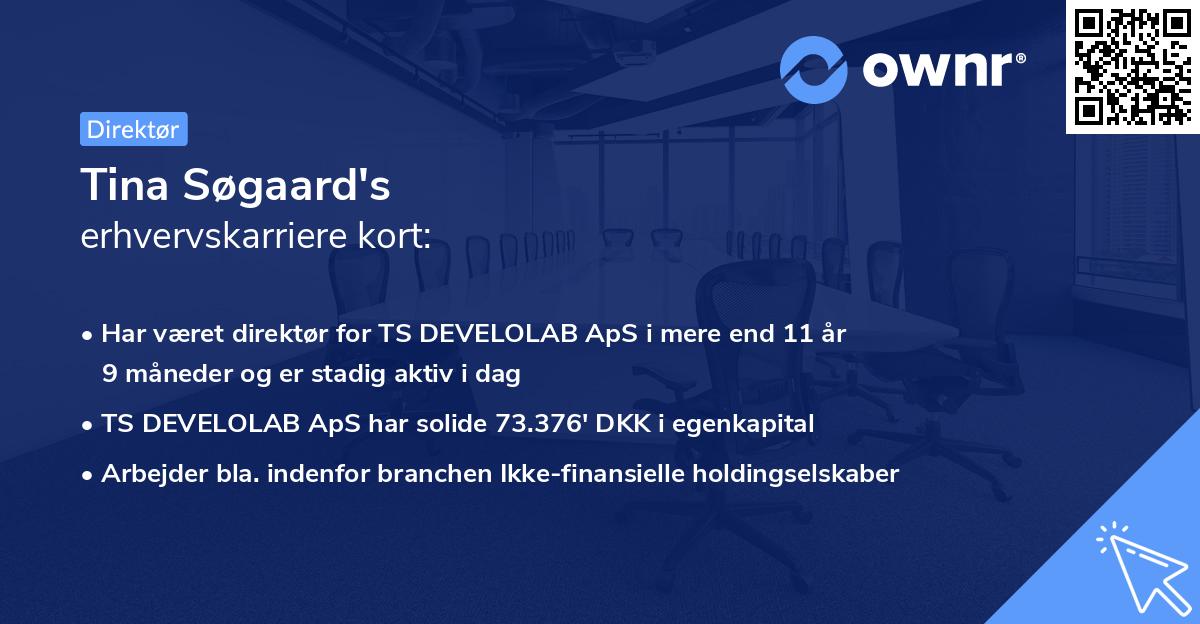 Tina Søgaard's erhvervskarriere kort