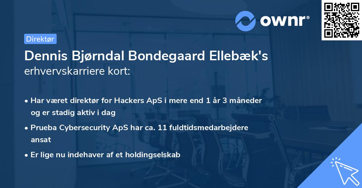 Dennis Bjørndal Bondegaard Ellebæk's erhvervskarriere kort