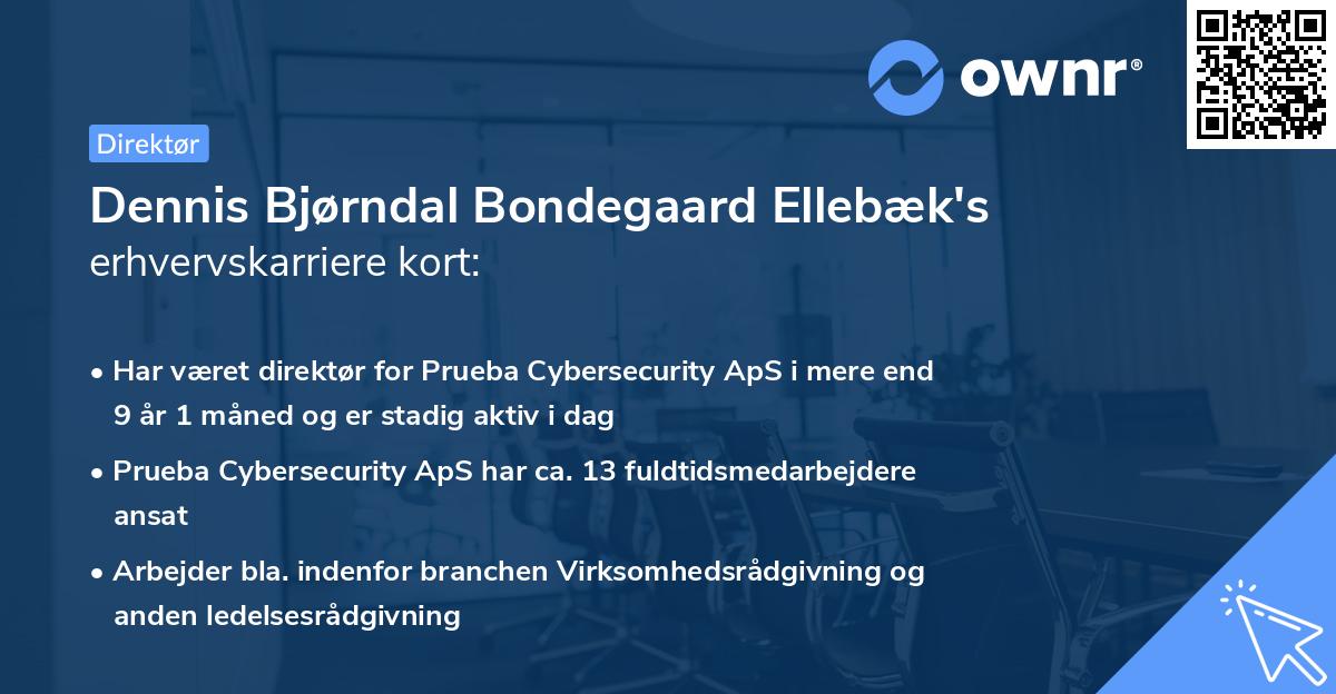 Dennis Bjørndal Bondegaard Ellebæk's erhvervskarriere kort