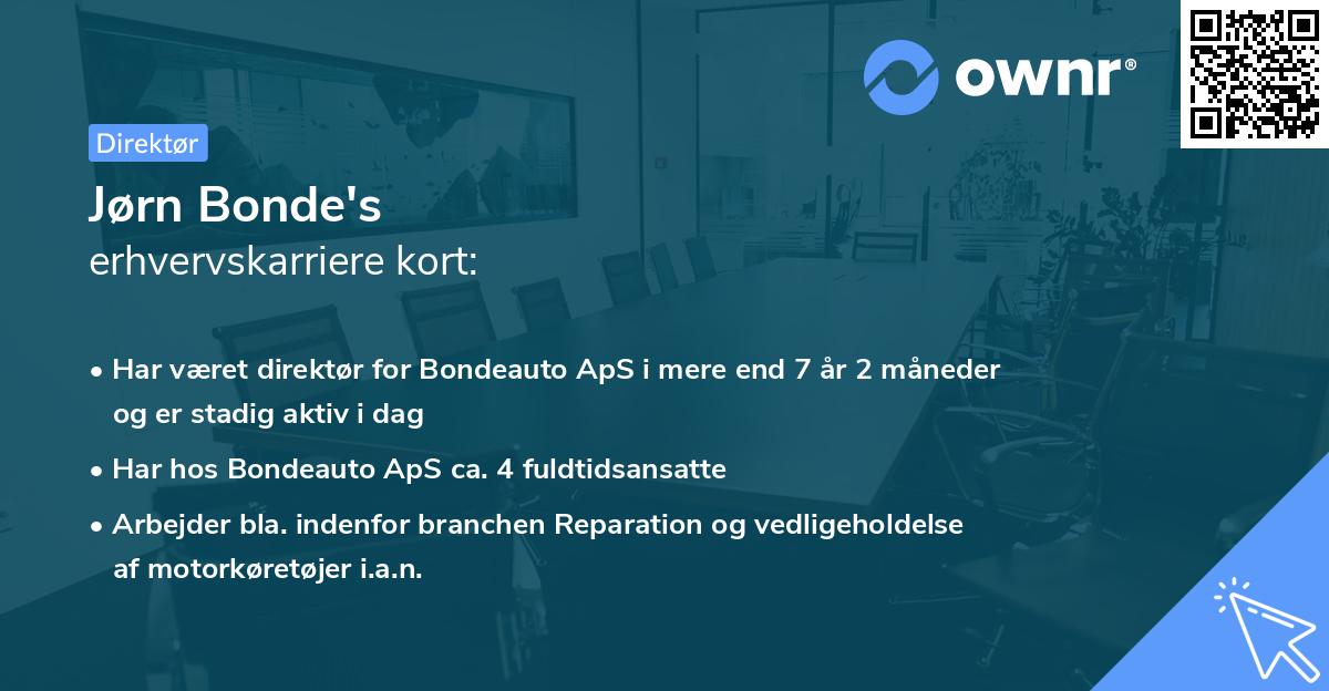 Jørn Bonde's erhvervskarriere kort