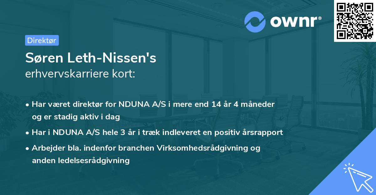 Søren Leth-Nissen's erhvervskarriere kort