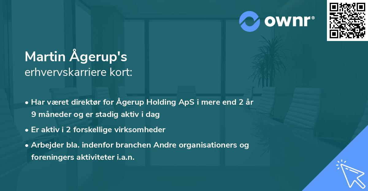 Martin Ågerup's erhvervskarriere kort
