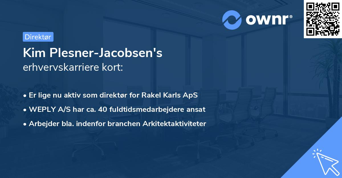 Kim Plesner-Jacobsen's erhvervskarriere kort