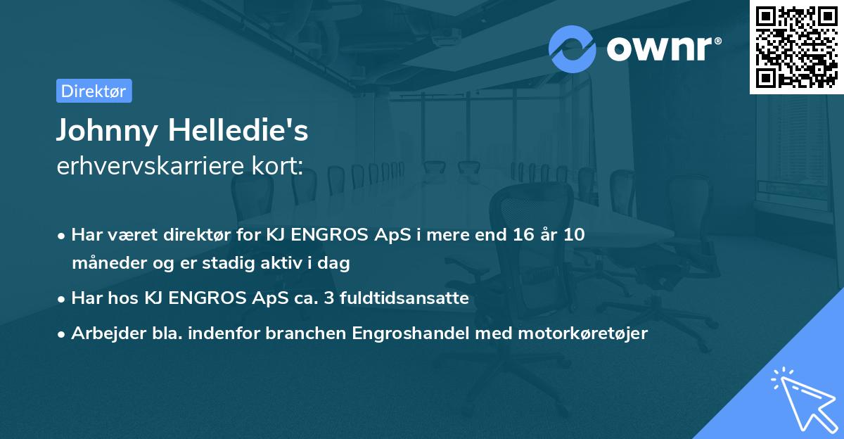 Johnny Helledie's erhvervskarriere kort