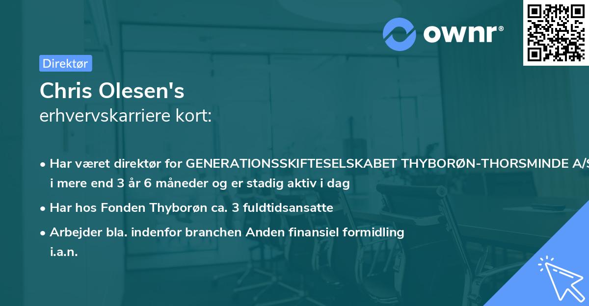 Chris Olesen's erhvervskarriere kort