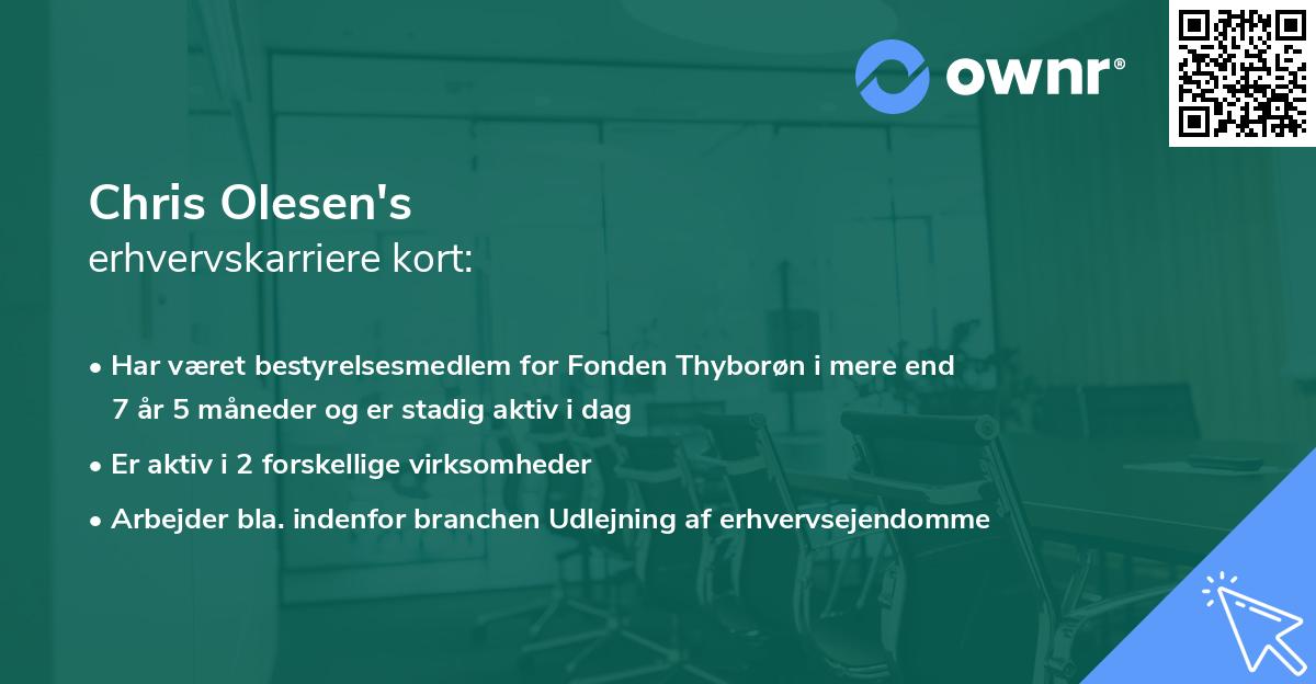 Chris Olesen's erhvervskarriere kort