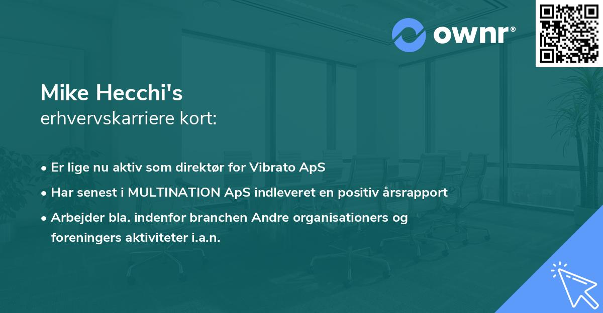 Mike Hecchi's erhvervskarriere kort